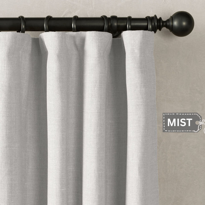 Heavyweight Belgian Linen Curtains - 290gsm Flax Linen - Rod Pocket, Grommet, Tab Top & More - Standard Sizes & Made to Measure in the UK