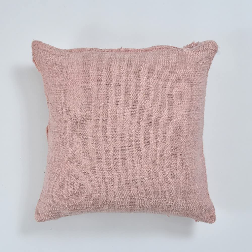 Pink Polka Dot Cushion Cover | 40x40cm | Tufted Organic Cotton | Handmade