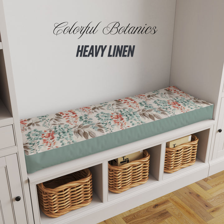 Custom 4 inch (10cm) Rectangular Foam Bench Pad, Seat Pad & Sofa Cushions | Made to Measure in Cotton Velvet, Linen or Organic Cotton for Indoor & Outdoor Furniture