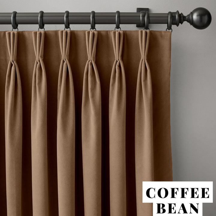 Triple Pinch Pleat Velvet Curtains | 100% Cotton | Blackout Lining Option | Standard & Custom Sizing