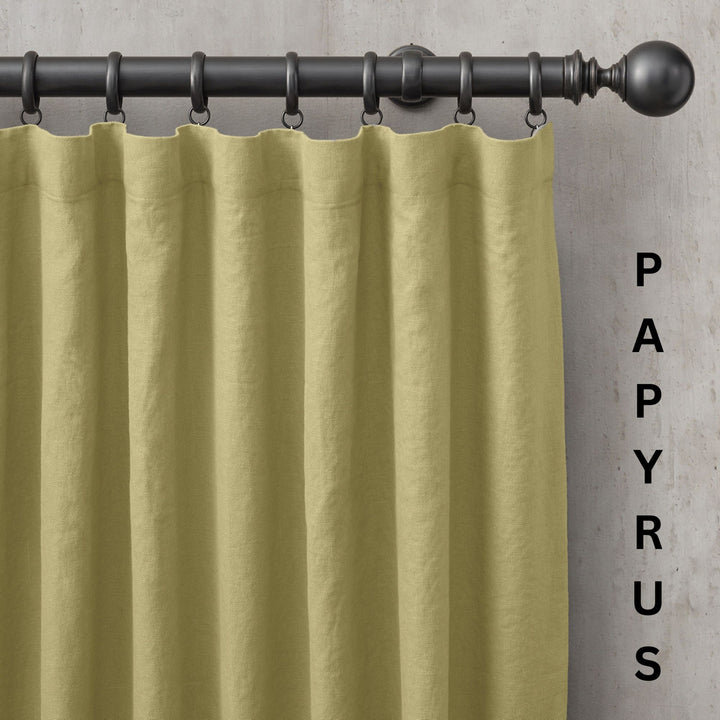 Organic Linen Curtains UK | European Flax | Grommet, Tab Top, Rod Pocket Curtains | Blackout & Thermal | 20+ Colours | Custom Sizes