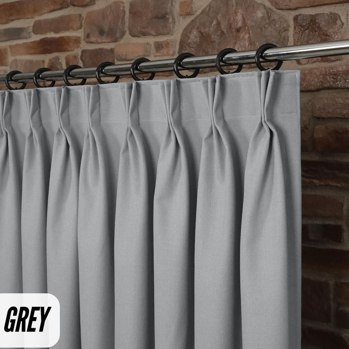 Triple Pinch Pleat Curtains | 50% Cotton 50% Linen | GOTS Certified | 18 Colours | Blackout/Light Filtering | Standard & Custom Sizes