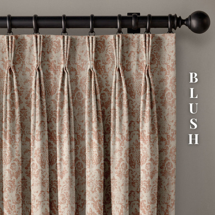Jacquard Damask Linen Blend Curtains | 5 Colours | Pinch & Euro Pleats | Made-to-Measure