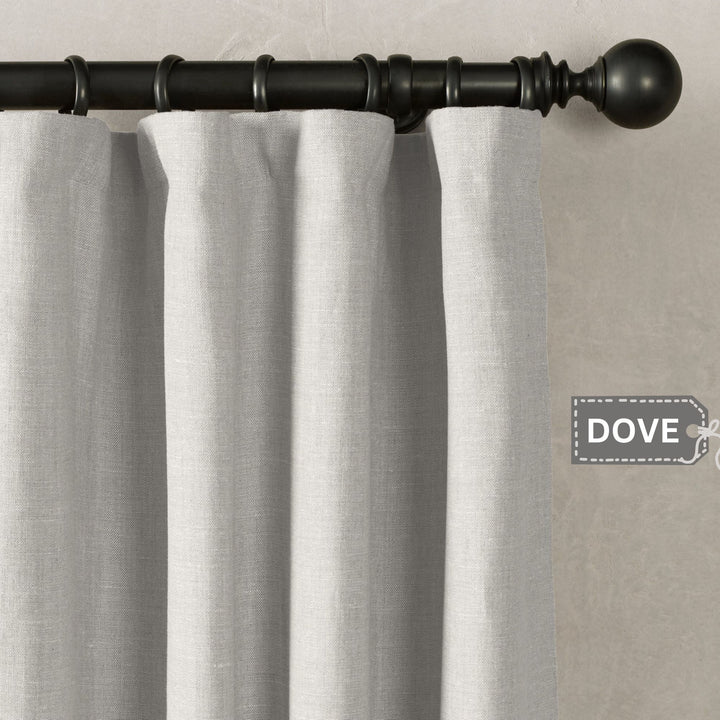 Heavyweight Belgian Linen Curtains - 290gsm Flax Linen - Rod Pocket, Grommet, Tab Top & More - Standard Sizes & Made to Measure in the UK