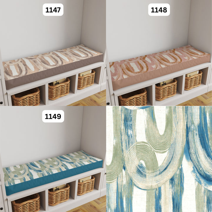 Custom 4 inch (10cm) Rectangular Foam Bench Pad, Seat Pad & Sofa Cushions | Made to Measure in Cotton Velvet, Linen or Organic Cotton for Indoor & Outdoor Furniture