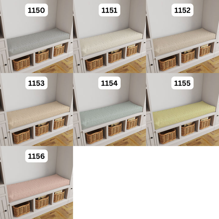 Custom 4 inch (10cm) Rectangular Foam Bench Pad, Seat Pad & Sofa Cushions | Made to Measure in Cotton Velvet, Linen or Organic Cotton for Indoor & Outdoor Furniture