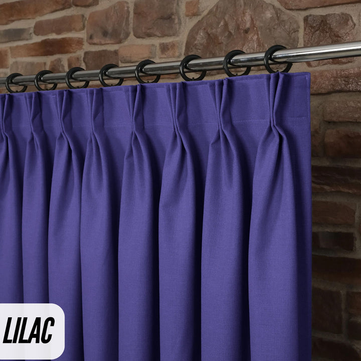 Triple Pinch Pleat Curtains | 50% Cotton 50% Linen | GOTS Certified | 18 Colours | Blackout/Light Filtering | Standard & Custom Sizes
