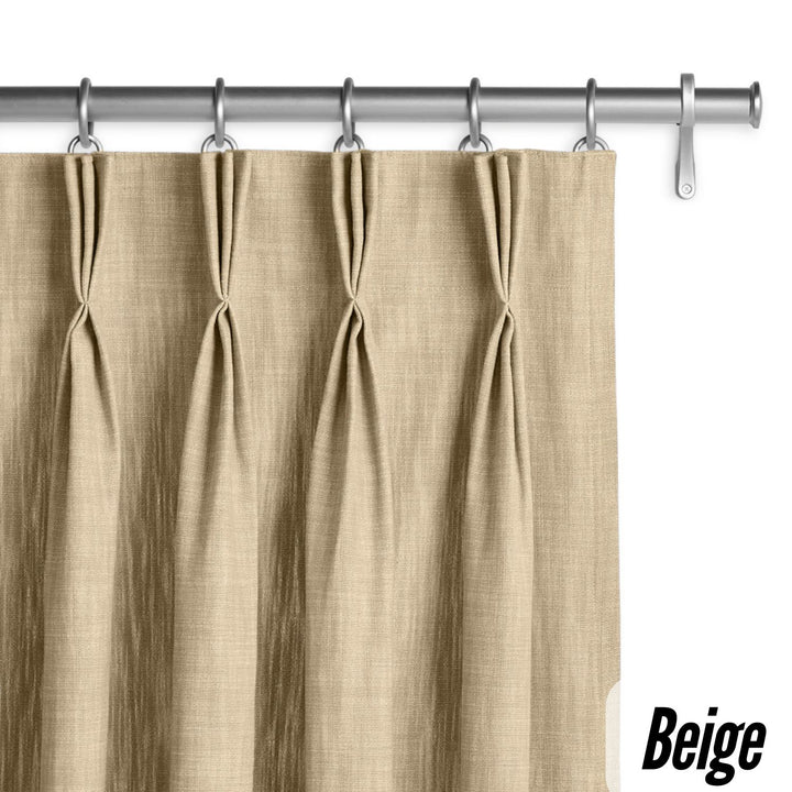 Organic Hemp Curtains with Blackout/Light Filtering Liner - Triple Pinch Pleat, Standard & Custom Sizes