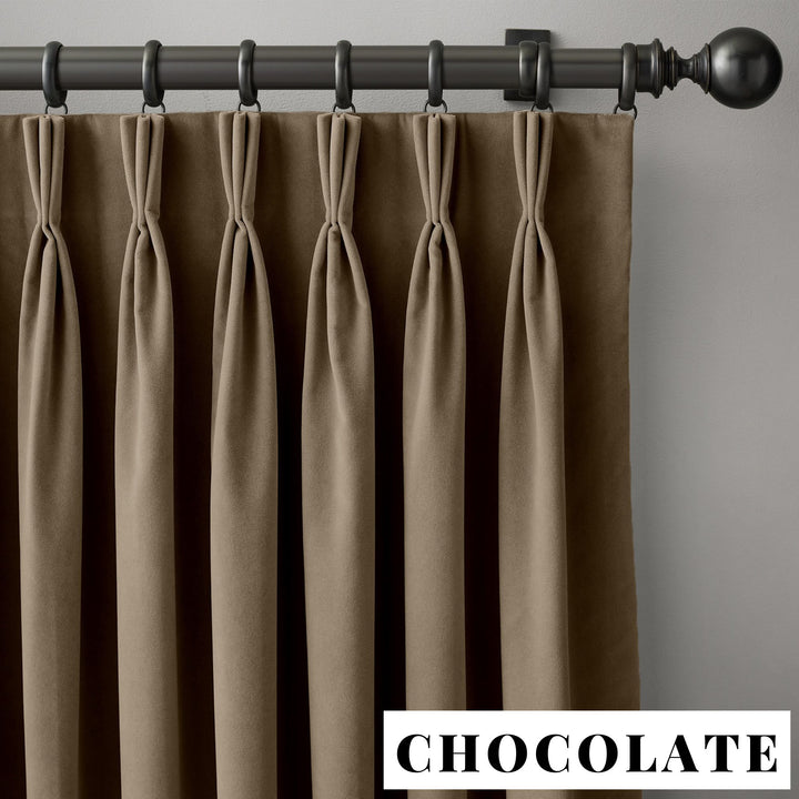 Triple Pinch Pleat Velvet Curtains | 100% Cotton | Blackout Lining Option | Standard & Custom Sizing