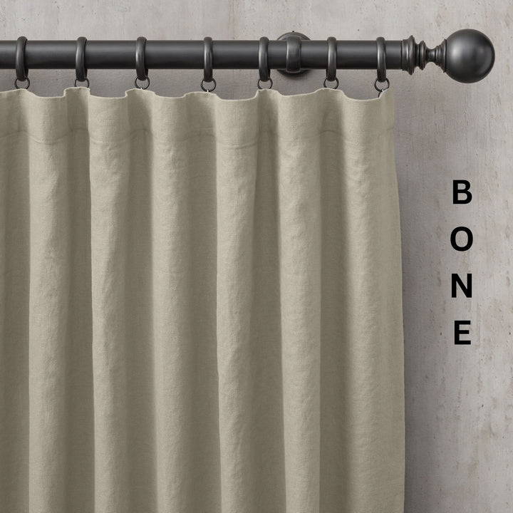 Organic Linen Curtains UK | European Flax | Grommet, Tab Top, Rod Pocket Curtains | Blackout & Thermal | 20+ Colours | Custom Sizes