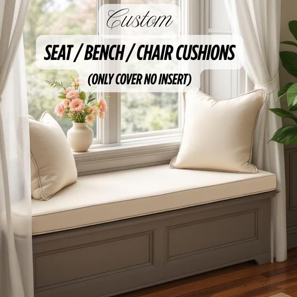 Replacement Rectangular Cushion Covers | 2 Inch (5cm), 3 Inch (7.5cm), 4 Inch (10cm), 5 Inch (12.5cm) & 6 Inch (15cm) Thick | For Bench, Seat, Sofa & Chair Cushions | The Organic Habitat