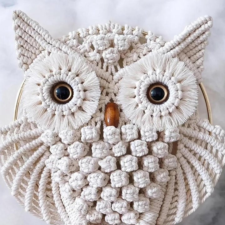 Handmade Macrame Owl Wall Hanging | Bohemian Decor | Cotton Rope Art
