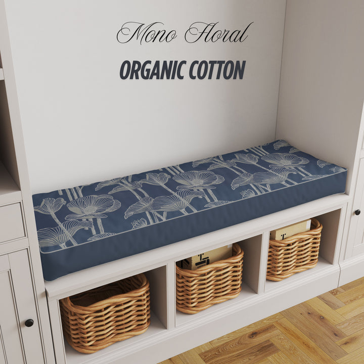 Custom 4 inch (10cm) Rectangular Foam Bench Pad, Seat Pad & Sofa Cushions | Made to Measure in Cotton Velvet, Linen or Organic Cotton for Indoor & Outdoor Furniture