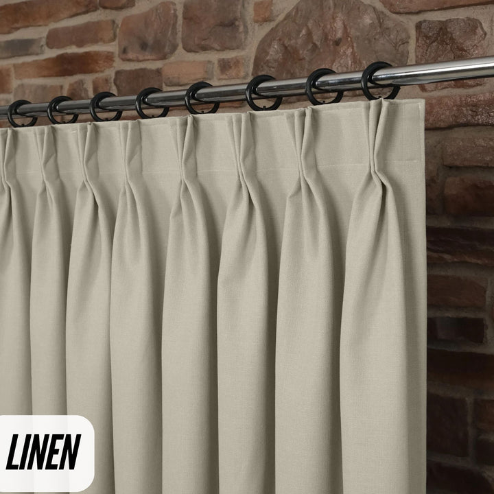 Triple Pinch Pleat Curtains | 50% Cotton 50% Linen | GOTS Certified | 18 Colours | Blackout/Light Filtering | Standard & Custom Sizes