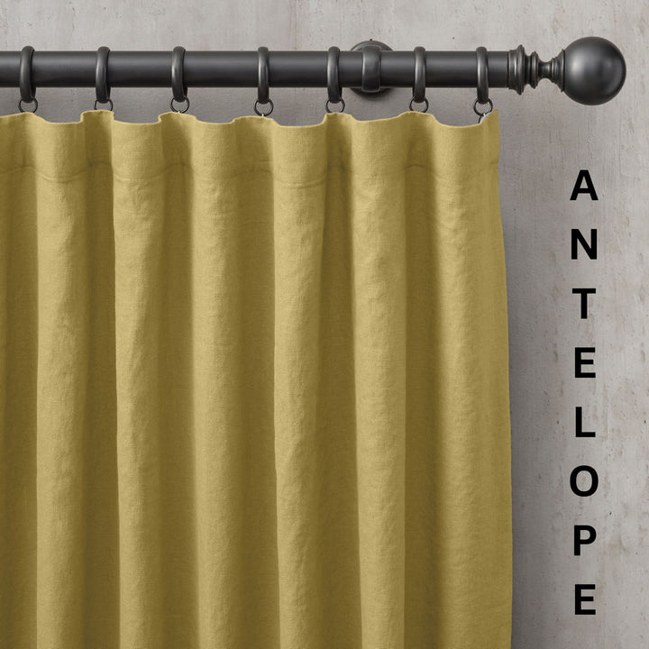 Organic Linen Curtains UK | European Flax | Grommet, Tab Top, Rod Pocket Curtains | Blackout & Thermal | 20+ Colours | Custom Sizes