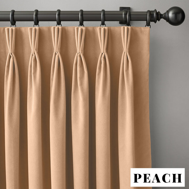 Triple Pinch Pleat Velvet Curtains | 100% Cotton | Blackout Lining Option | Standard & Custom Sizing