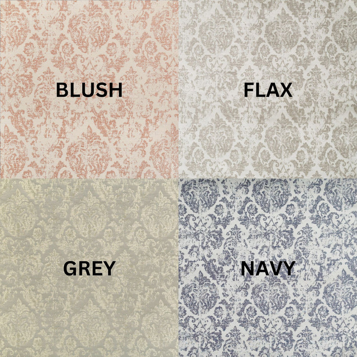 Jacquard Damask Linen Blend Curtains | 5 Colours | Pinch & Euro Pleats | Made-to-Measure