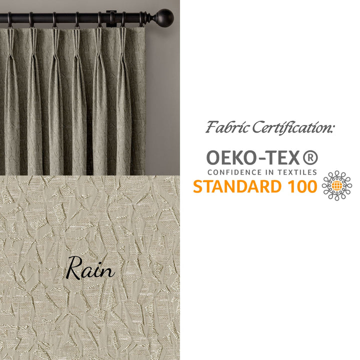 Textured Weave Pinch Pleated Curtains | Standard & Made to Measure Sizes | Blackout or Light Filtering Liner Options