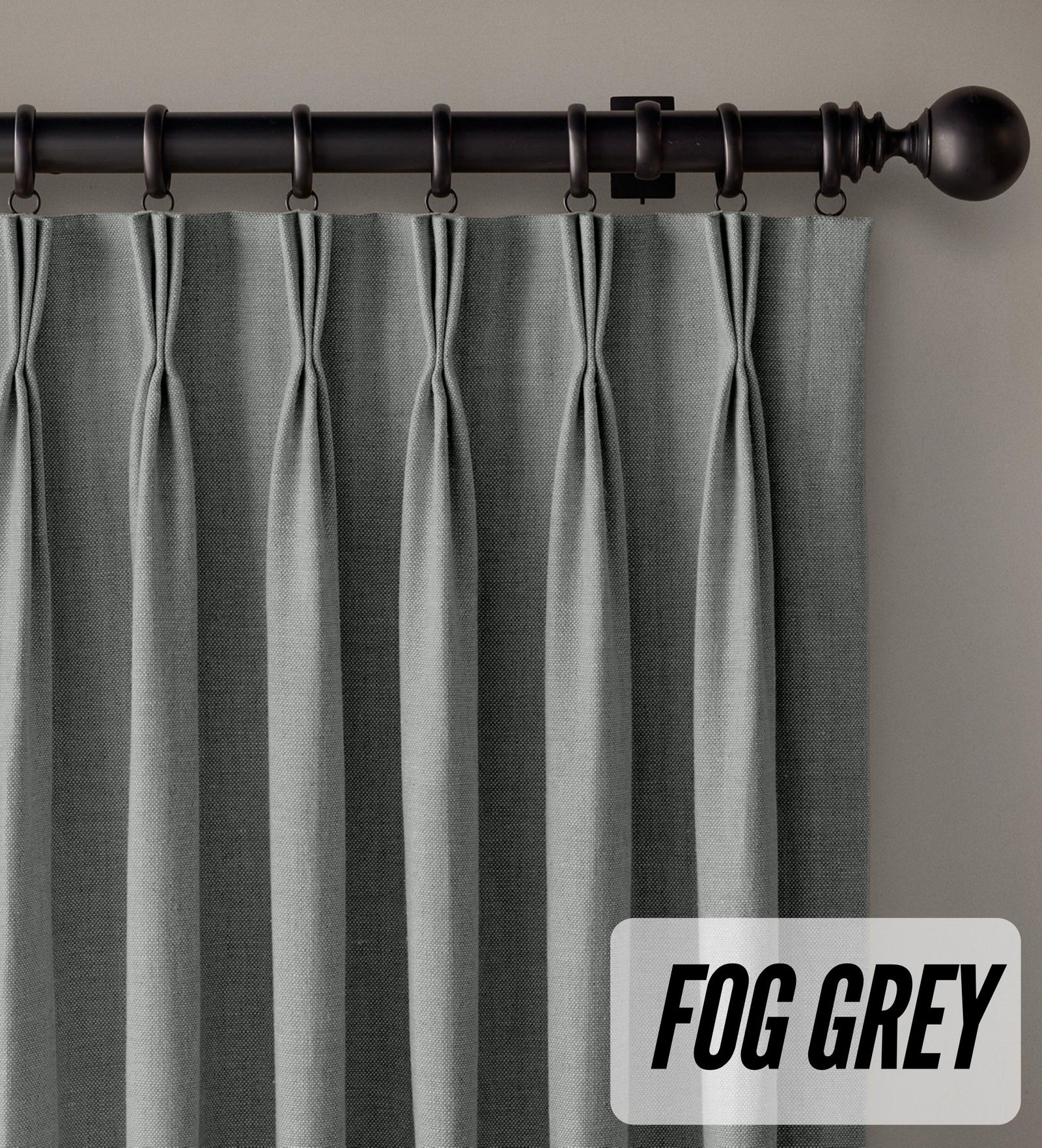 Organic Cotton Curtains | Triple Pinch Pleated | Standard & Made to Measure | Thermal Blackout