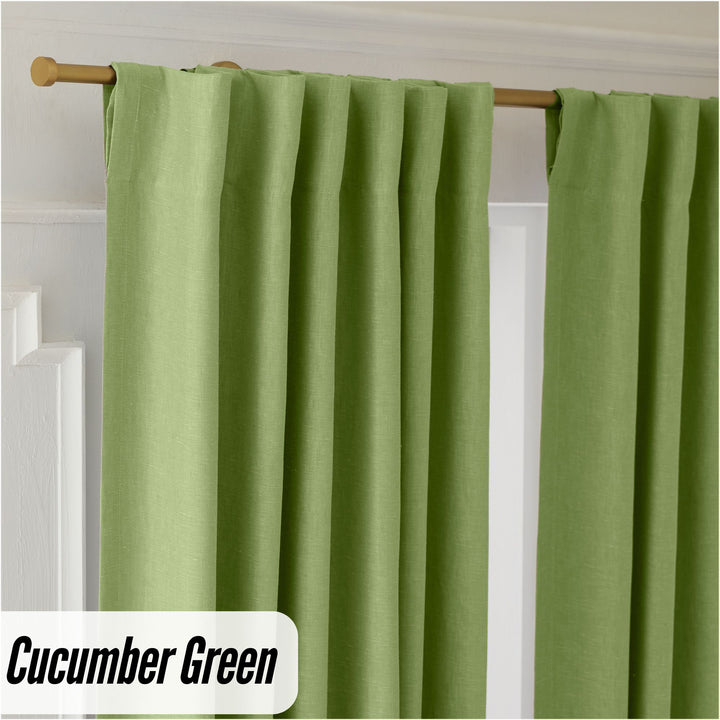 Organic Hemp Curtains - Blackout & Light Filtering | GOTS Certified | Single or Pair
