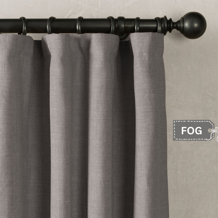 Heavyweight Belgian Linen Curtains - 290gsm Flax Linen - Rod Pocket, Grommet, Tab Top & More - Standard Sizes & Made to Measure in the UK
