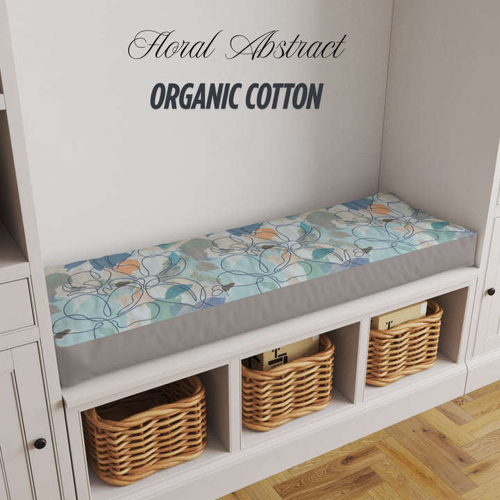 Custom 4 inch (10cm) Rectangular Foam Bench Pad, Seat Pad & Sofa Cushions | Made to Measure in Cotton Velvet, Linen or Organic Cotton for Indoor & Outdoor Furniture