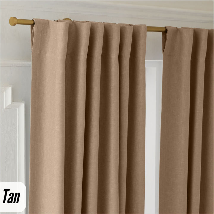 Organic Hemp Curtains - Blackout & Light Filtering | GOTS Certified | Single or Pair