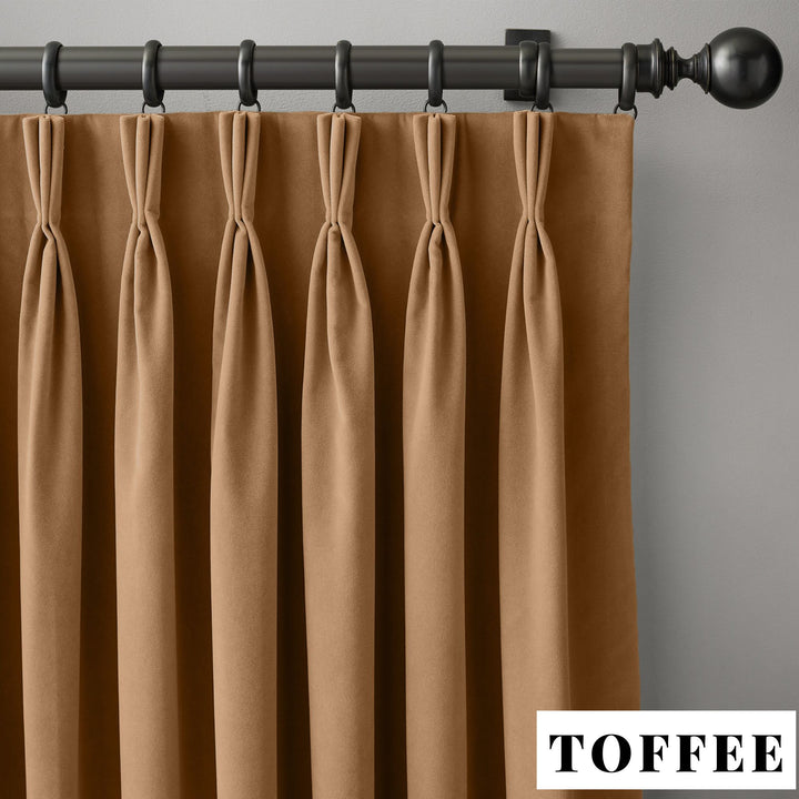Triple Pinch Pleat Velvet Curtains | 100% Cotton | Blackout Lining Option | Standard & Custom Sizing