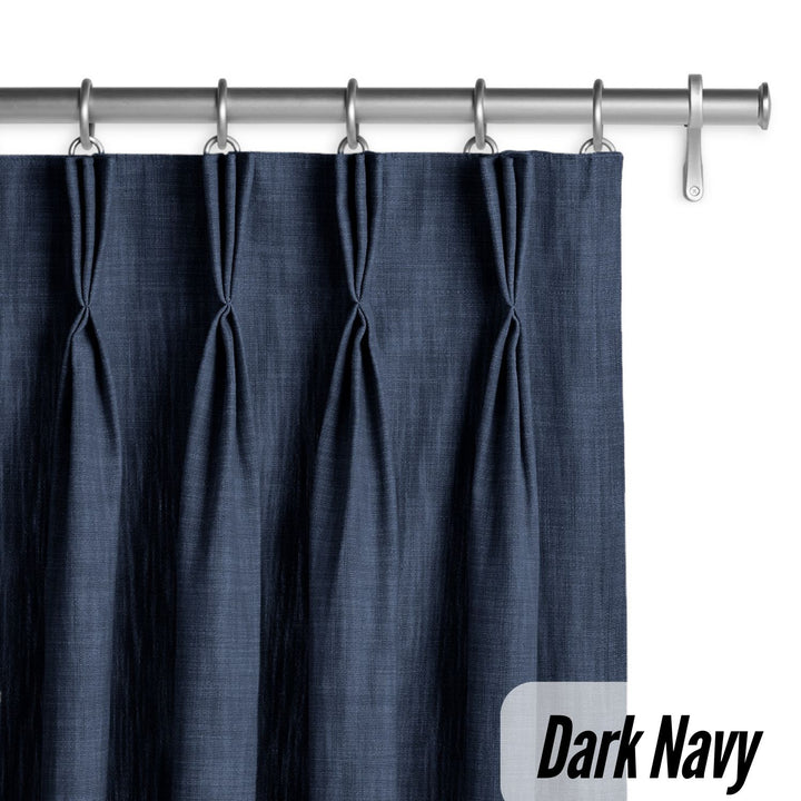Organic Hemp Curtains with Blackout/Light Filtering Liner - Triple Pinch Pleat, Standard & Custom Sizes