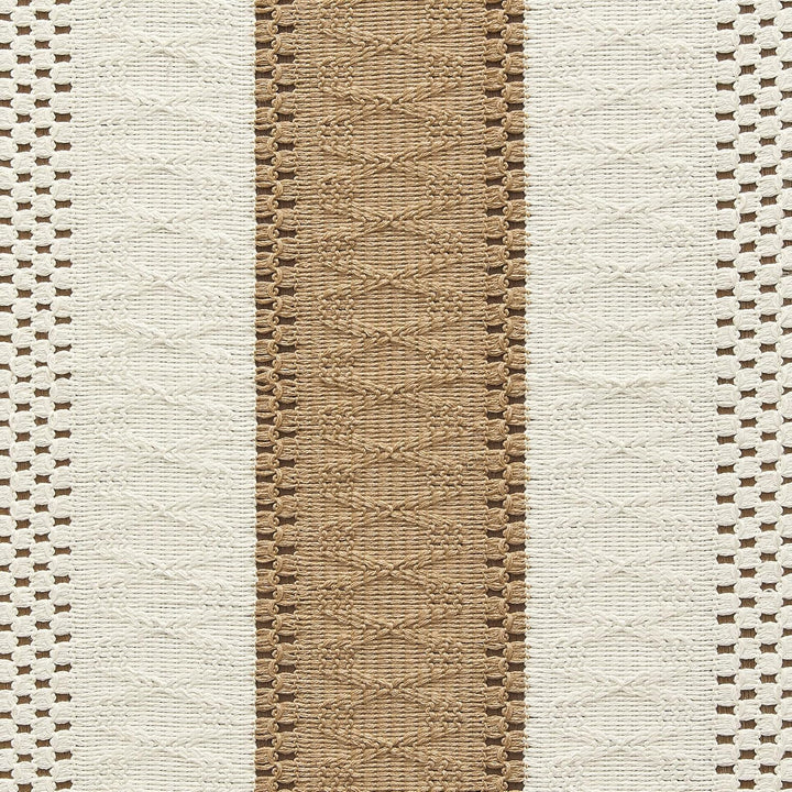 Handmade Cotton Table Runner | Boho Bicolor Woven Runner | Natural Cream & Brown | 12x72 Inches (30x183 cm)