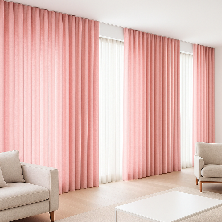 GOTS Certified Cotton Linen Curtains – 24 Colours – Light Filtering or 100% Blackout – Single or Pair - Custom Sizes