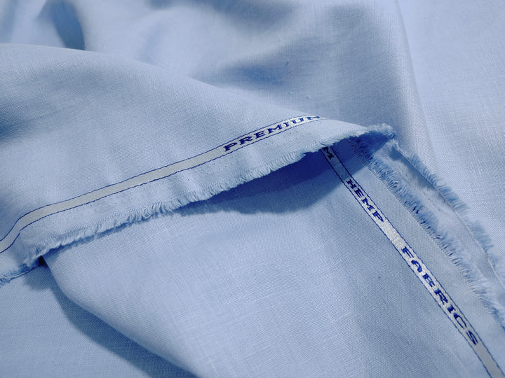 Organic Hemp Fabric - Light Blue | 170gsm | 147cm | GOTS Certified | Curtains, Clothing & More