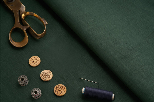 Organic Hemp Fabric - Dark Green | 170gsm | Curtains, Clothing & More