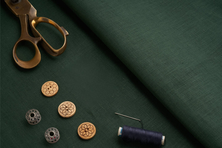 Organic Hemp Fabric - Dark Green | 170gsm | Curtains, Clothing & More