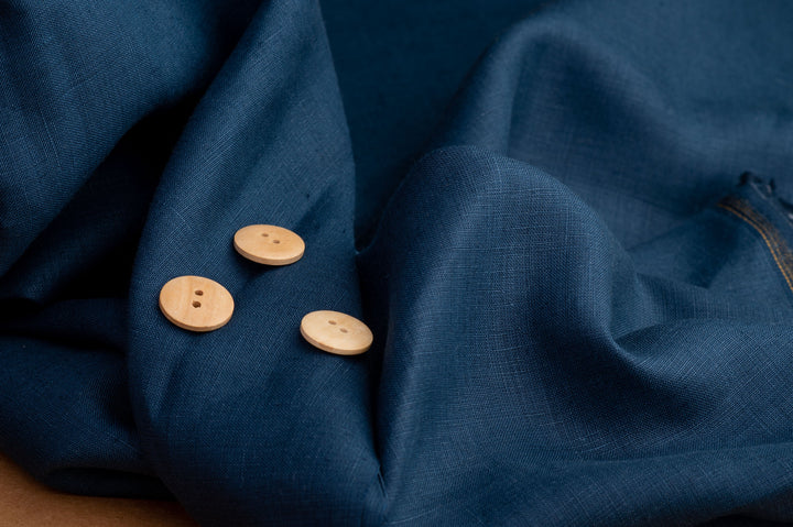 Midnight Blue Hemp Fabric | 170gsm | Curtain Fabric | Apparel Fabric | By The Metre