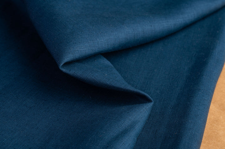 Midnight Blue Hemp Fabric | 170gsm | Curtain Fabric | Apparel Fabric | By The Metre