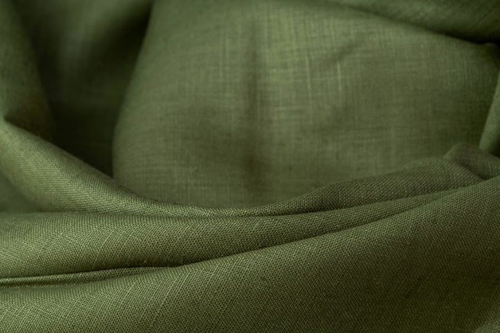 Olive Green Hemp Fabric | 147cm Wide | 170gsm | Curtains & Clothing | By The Metre