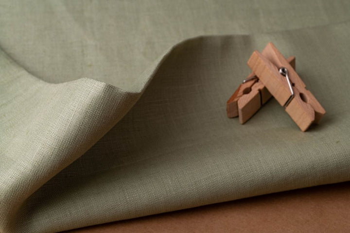 Pista Green Hemp Fabric | 147cm Wide | 170gsm | Curtains & Clothing | By The Metre