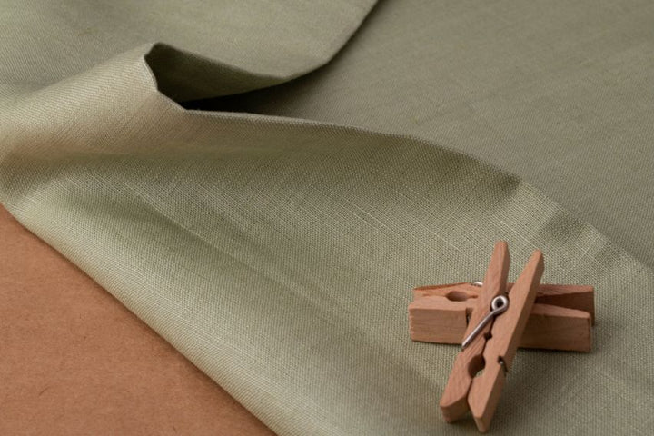 Pista Green Hemp Fabric | 147cm Wide | 170gsm | Curtains & Clothing | By The Metre