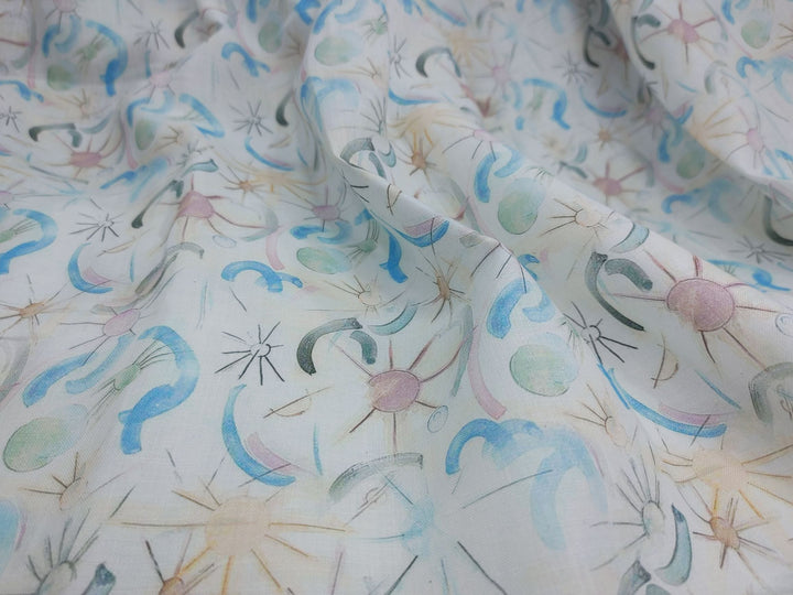 Celestial Print Hemp Fabric | Organic | 145gsm | 147cm Wide | GOTS Certified