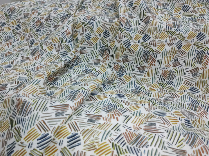 Abstract Print Hemp Fabric | Organic | 145gsm | 147cm Wide | GOTS Certified
