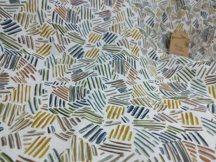 Abstract Print Hemp Fabric | Organic | 145gsm | 147cm Wide | GOTS Certified