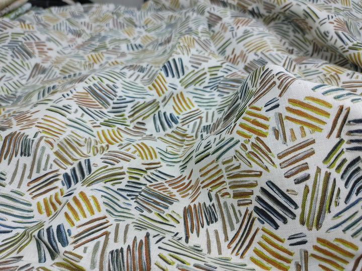 Abstract Print Hemp Fabric | Organic | 145gsm | 147cm Wide | GOTS Certified