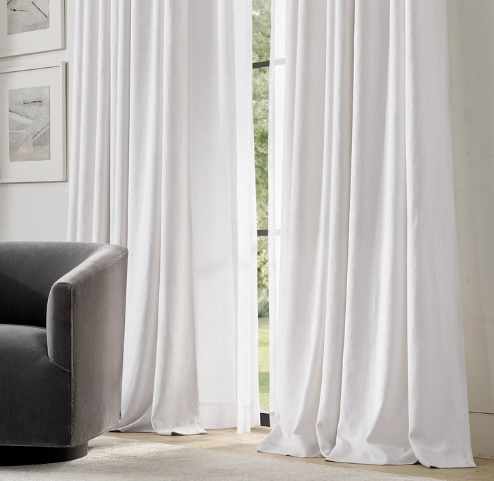 Organic Linen Curtains UK | European Flax | Grommet, Tab Top, Rod Pocket Curtains | Blackout & Thermal | 20+ Colours | Custom Sizes