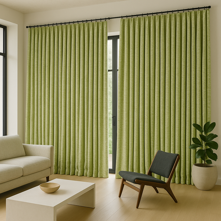 Geometric Jacquard Pure Linen Curtains – Blackout or Light-Filtering | Made-to-Measure | 8 Colours