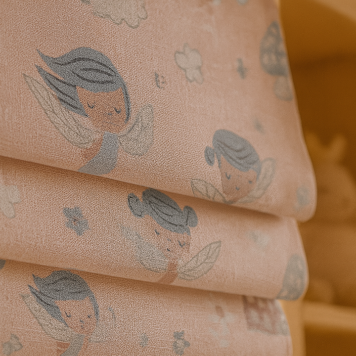 Fairy Village Pure Linen Roman Blind – 5 Colourways | Made-to-Measure Kids & Nursery | Light-Filter or Blackout
