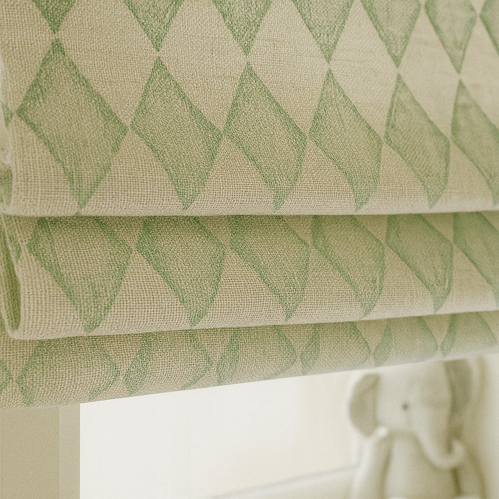 Harlequin Diamond Pure Linen Roman Blind – 5 Colourways | Made-to-Measure Kids & Nursery | Light-Filter or Blackout