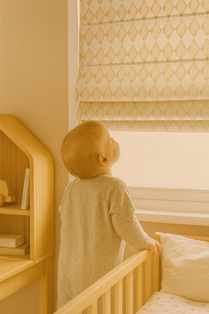 Harlequin Diamond Pure Linen Roman Blind – 5 Colourways | Made-to-Measure Kids & Nursery | Light-Filter or Blackout