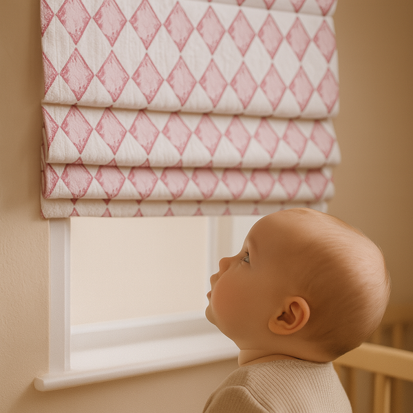 Harlequin Diamond Pure Linen Roman Blind – 5 Colourways | Made-to-Measure Kids & Nursery | Light-Filter or Blackout