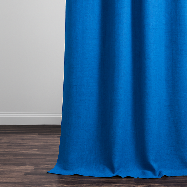 GOTS Certified Cotton Linen Curtains – 24 Colours – Light Filtering or 100% Blackout – Single or Pair - Custom Sizes